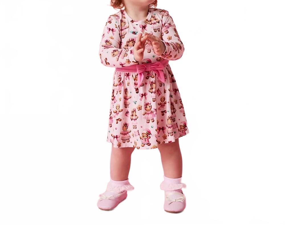 NEW POSH PEANUT bow twirl bodysuit dress in ginger posh